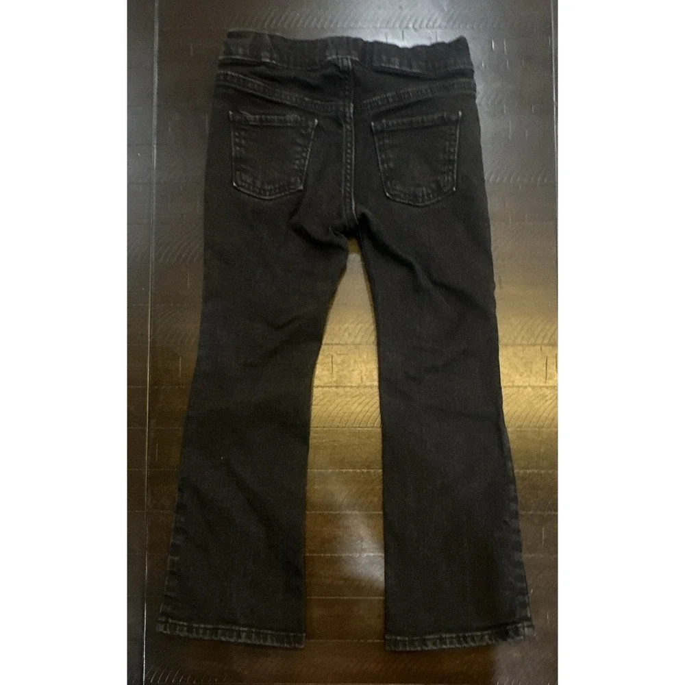 Old Navy Girls Bootcut Jeans Built-In Tough Black Dark Wash Size S 6-7